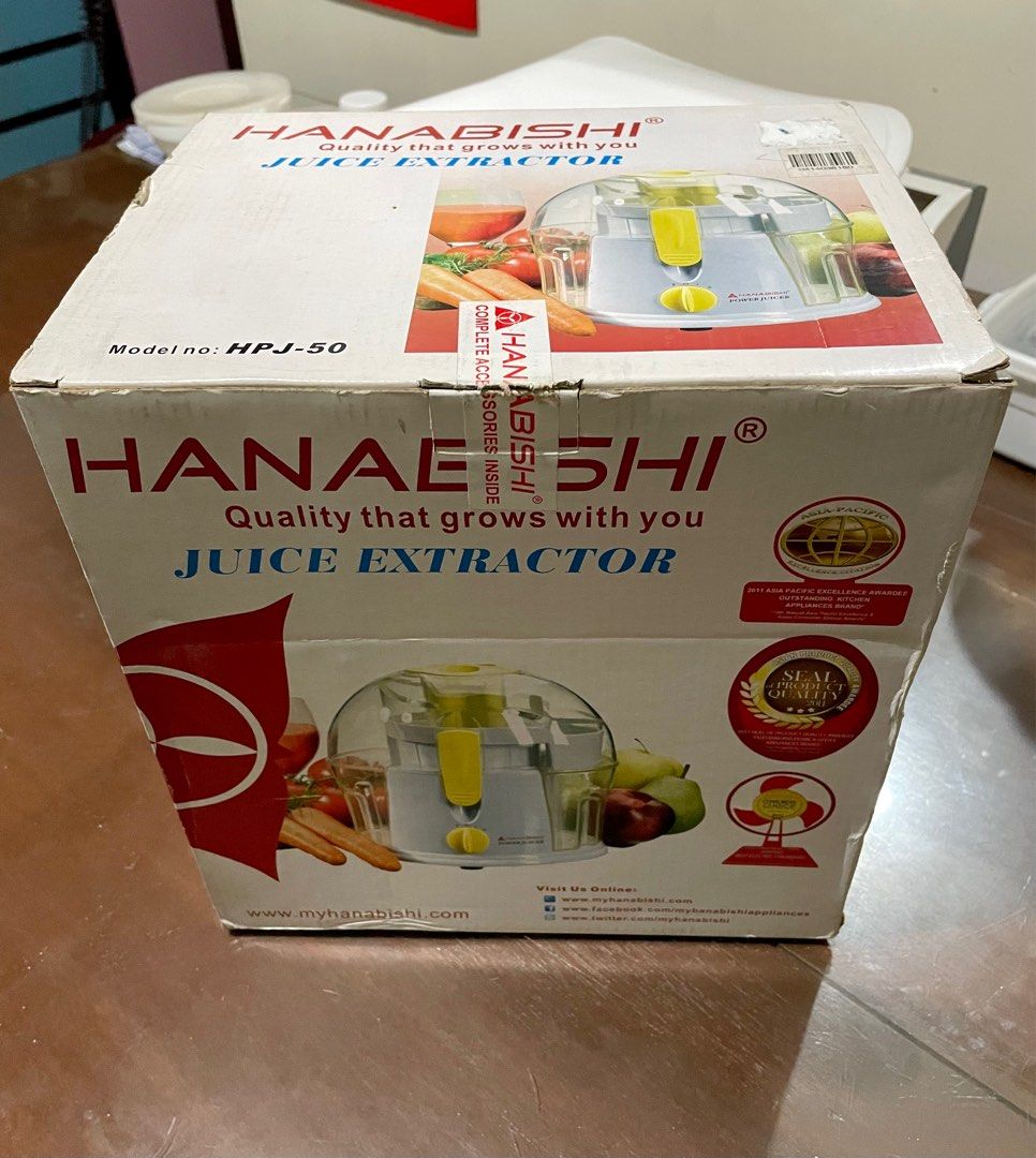 Hanabishi Juice Extractor, TV & Home Appliances, Kitchen Appliances