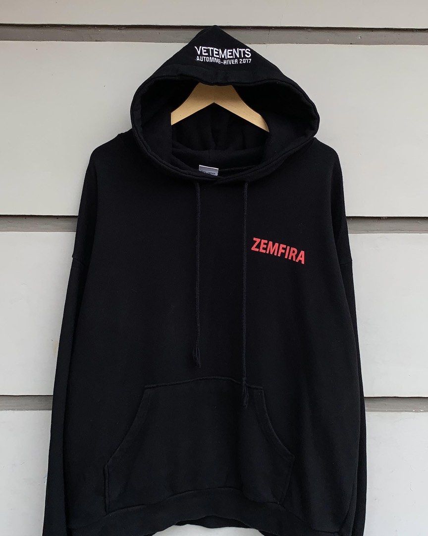 Hoodie Vetements Zemfira, Fesyen Pria, Pakaian Baju Luaran di