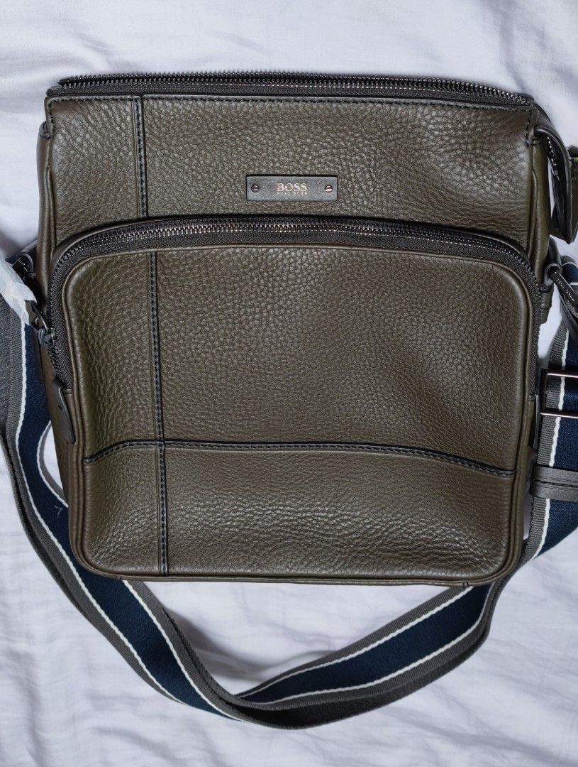Hugo Boss Leather Sling Bag (FIXED PRICE), Luxury, Bags & Wallets on