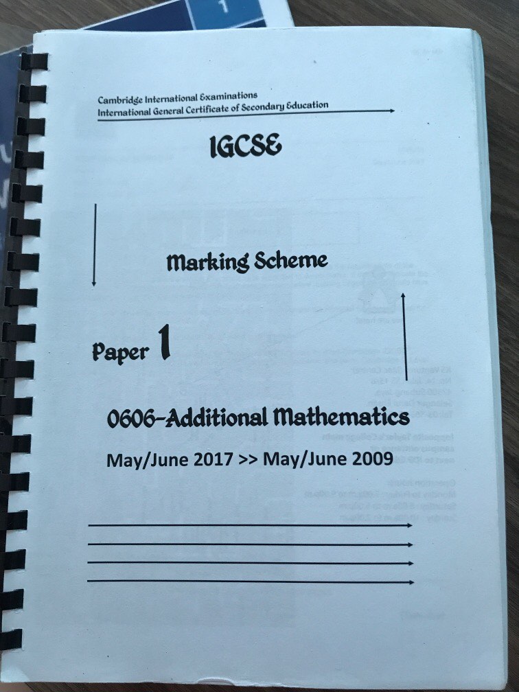 Igcse additional maths paper 1 marking scheme hobbies toys books
