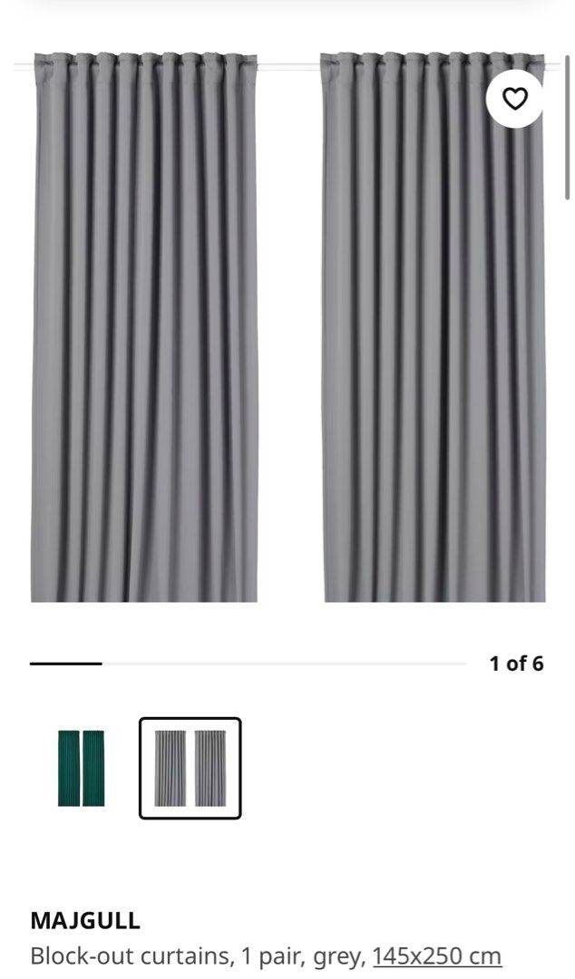 Ikea curtain 2 pairs (total 4 Curtains), Furniture & Home Living, Home