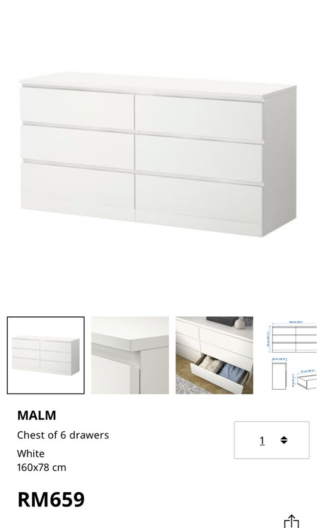 IKEA MALM Drawer, Furniture & Home Living, Furniture, Shelves,