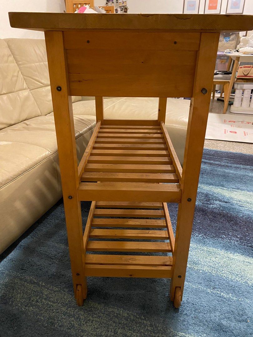 IKEA Wooden Kitchen Rack, Furniture & Home Living, Furniture, Shelves