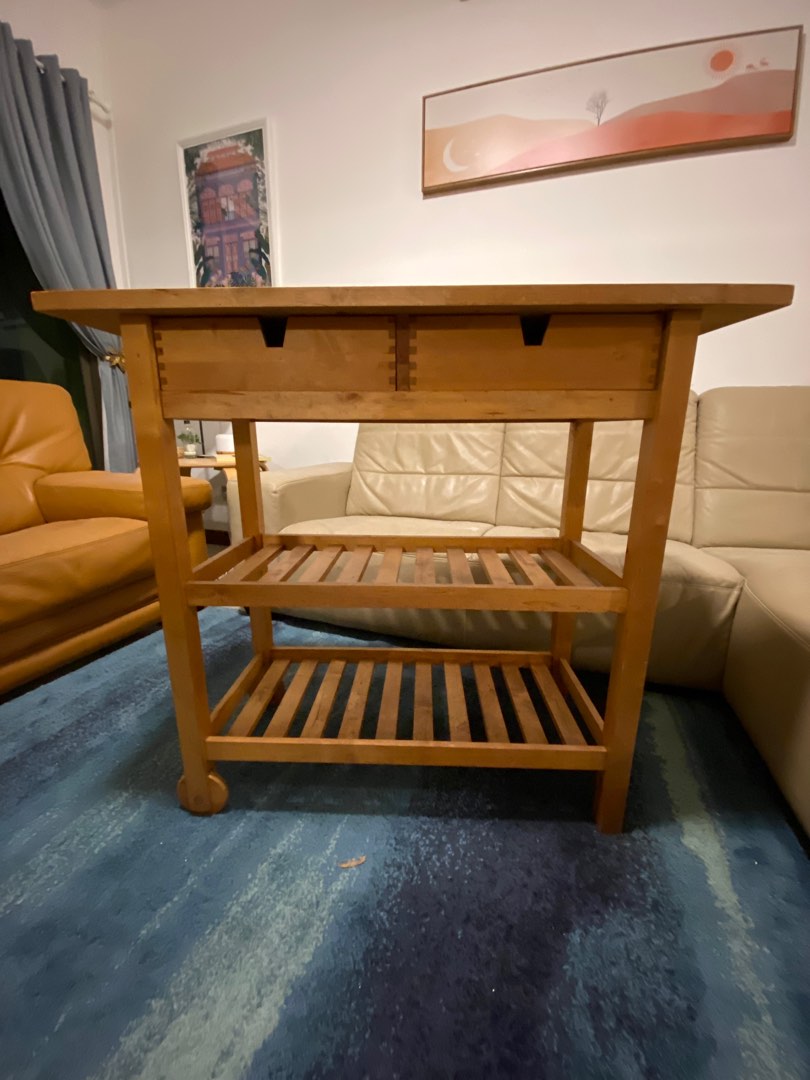 IKEA Wooden Kitchen Rack, Furniture & Home Living, Furniture, Shelves