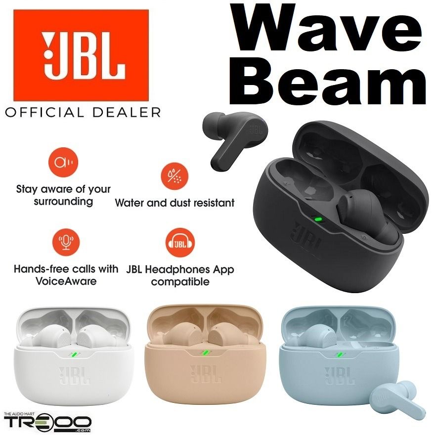 JBL Wave Beam in-Ear Wireless Earbuds (TWS) with Mic,App for