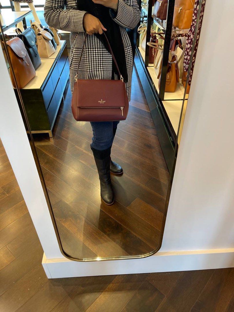 Kate Spade Leila Medium Pebbled Leather Flap Shoulder Bag In Black