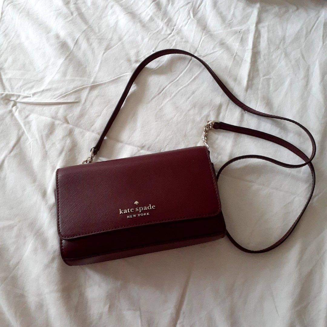 Kate spade burgundy crossbody bag sale