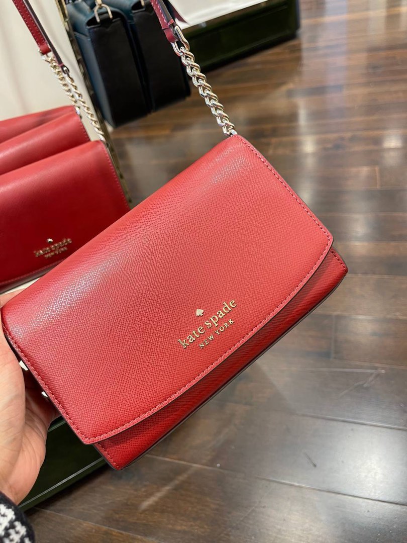 Kate Spade Staci Small Flap Crossbody Red Current