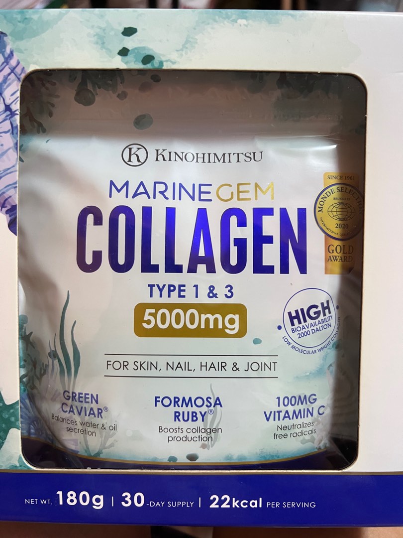 Kinohimitsu Marine Gem Collagen 5000mg, Health & Nutrition, Health ...