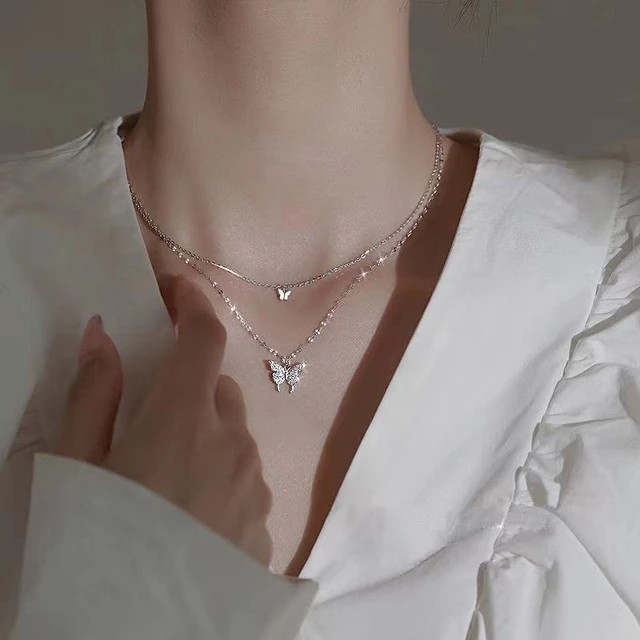 2021 Popular Silver Colour Sparkling Clavicle Chain Choker Necklace Collar  For Women Fine Jewelry Wedding Party Birthday Gift