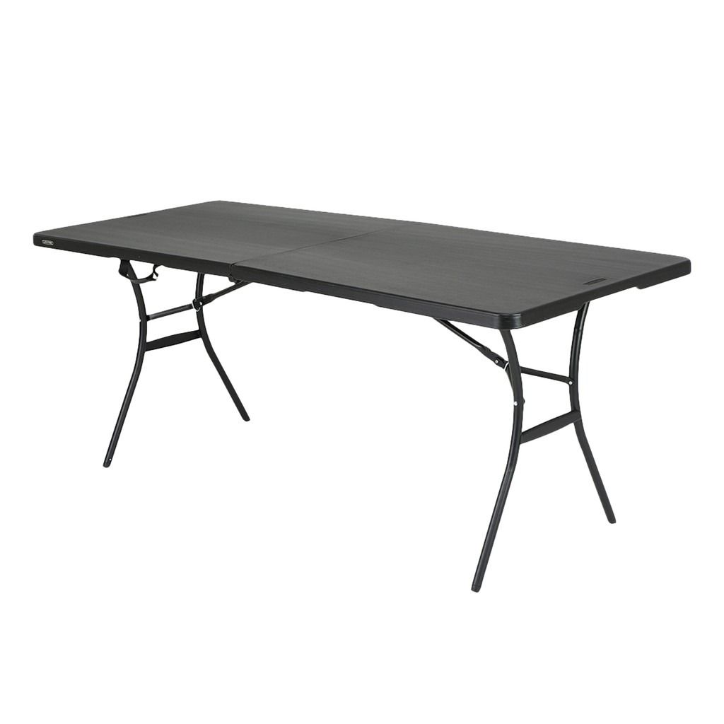 LIFETIME 6FT FOLDINHALF TABLE (BLACK), Furniture & Home Living