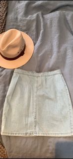 Light blue denim skirt