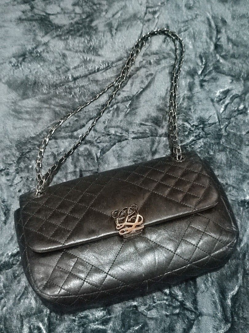Buy LQ LOUIS QUATORZE Women's Black Diamond Quilted Shoulder Bag with Gold  Chain Online at desertcartINDIA