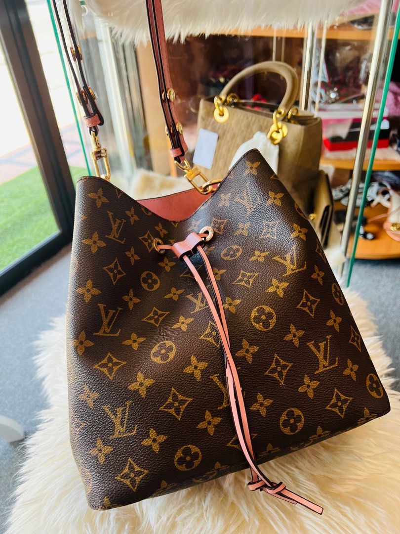 Louis Vuitton Neo drawstring bucket bag Brown Leather Cloth ref