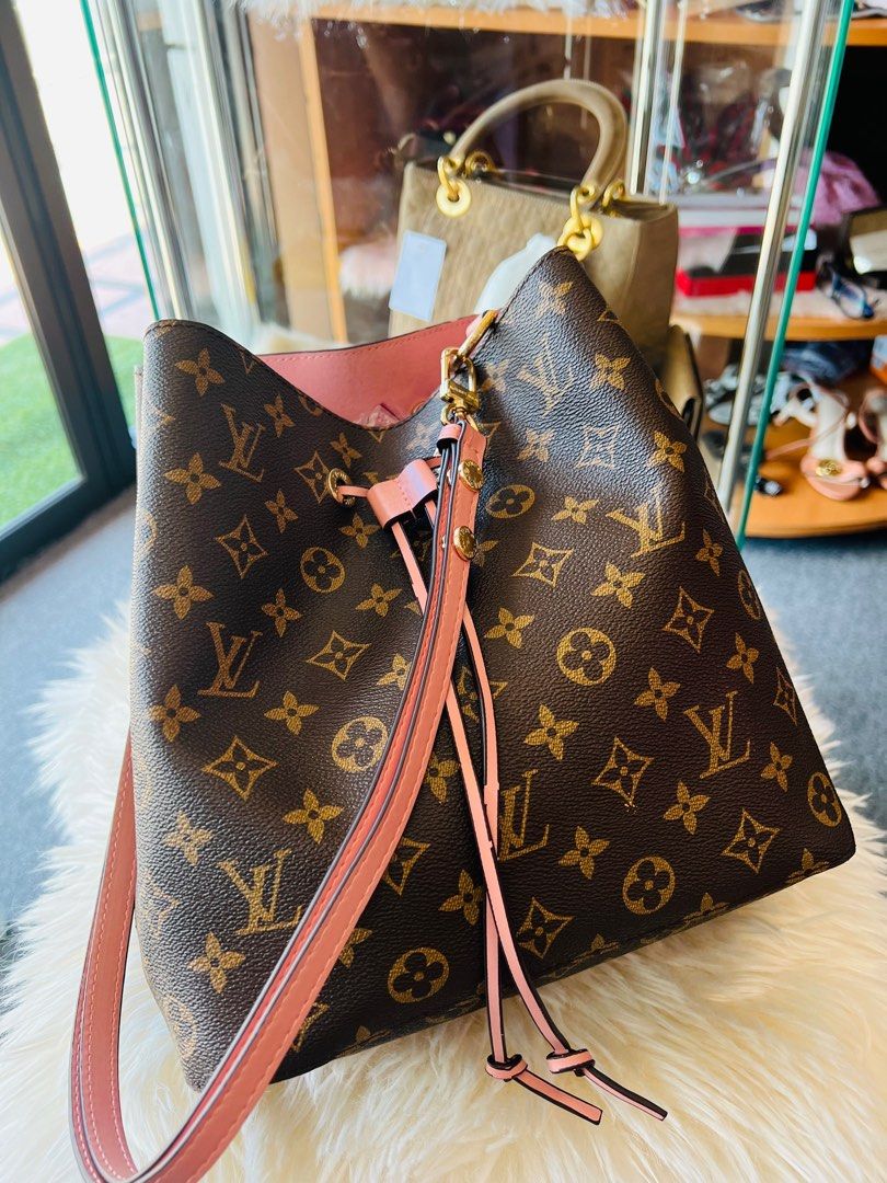 Louis Vuitton Neo drawstring bucket bag Brown Leather Cloth ref