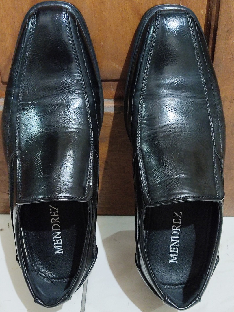 Mendrez Black Leather Shoes Size 41 EU 8 U.S. Men s Fashion
