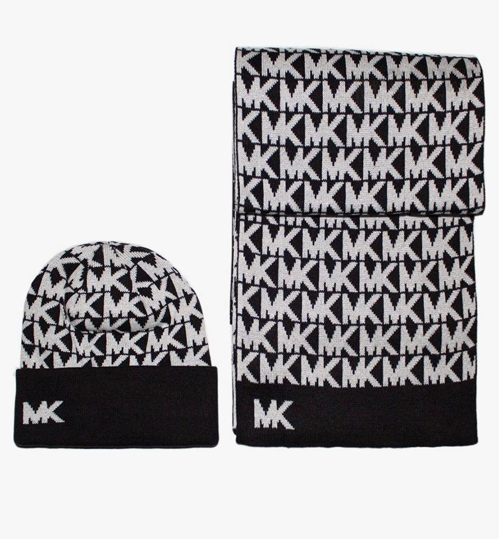 Michael Kors All Over Circle Logo Knitted Scarf Beanie MK Christmas Gift Carousell