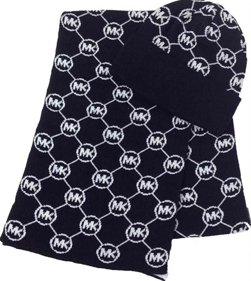 Michael Kors All Over Circle Logo Knitted Scarf Beanie MK Christmas Gift Carousell