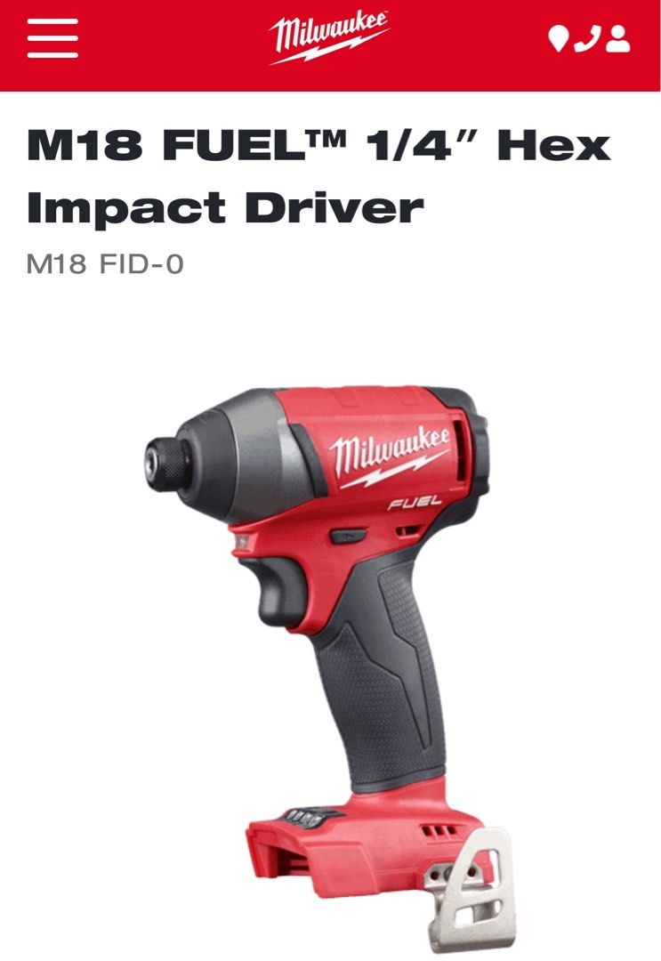 Milwaukee 18V Brushless 1 4 Hex Drive Impact Driver M18FID 0