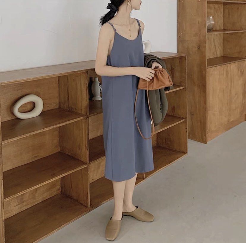Minimal Spaghetti Dress, Women's Fashion, Dresses & Sets, Dresses on Carousell