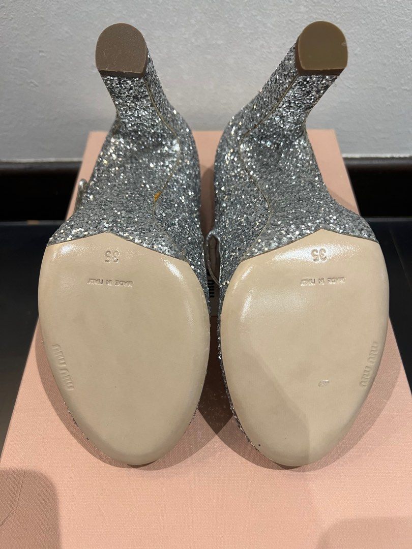 miu miu silver heels