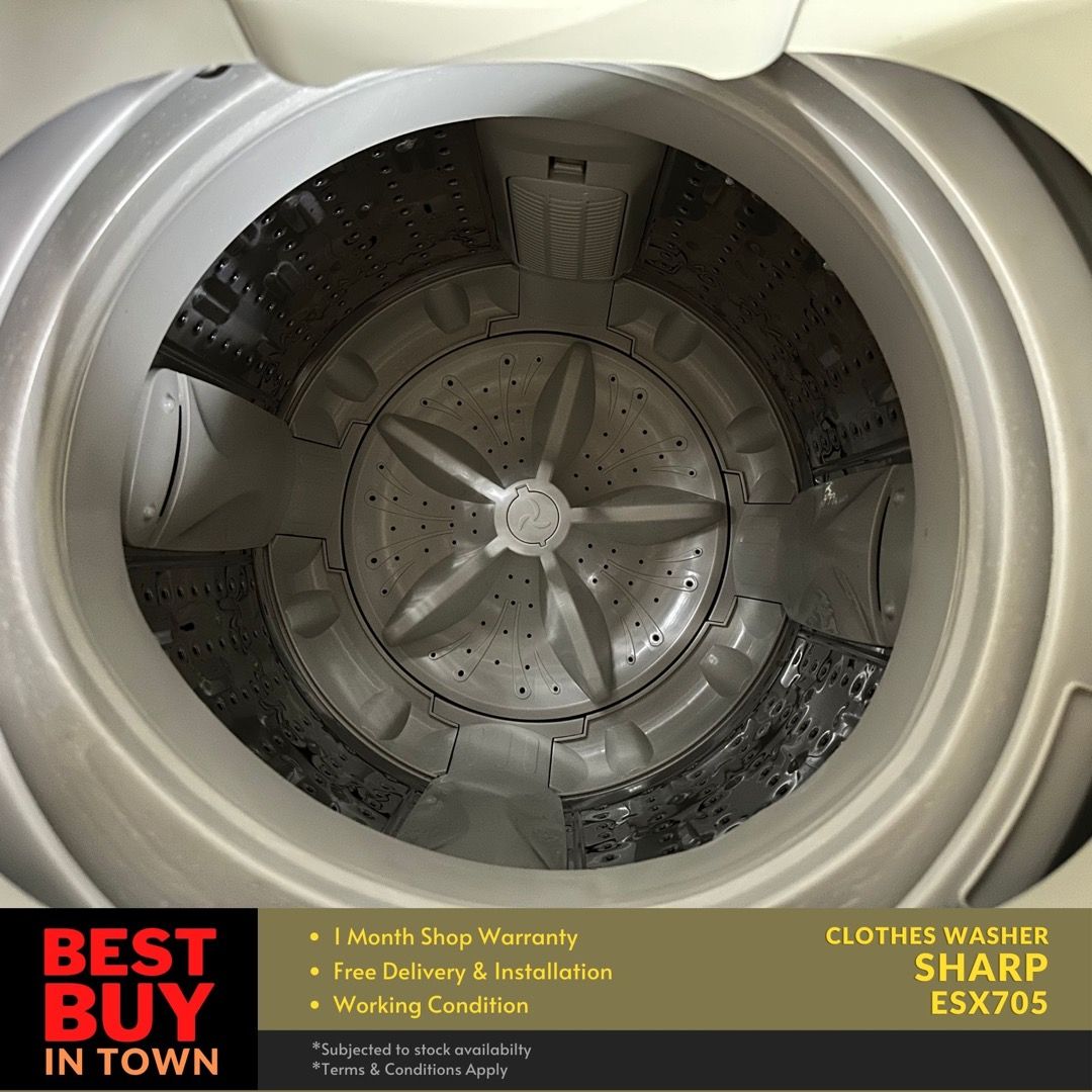 MUST BUY! SHARP 7KG Top-Loader Washing Machine ESX705 (91147), TV ...