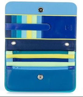 Mywalit Full Flap Clutch Bag - Blue and Yellow