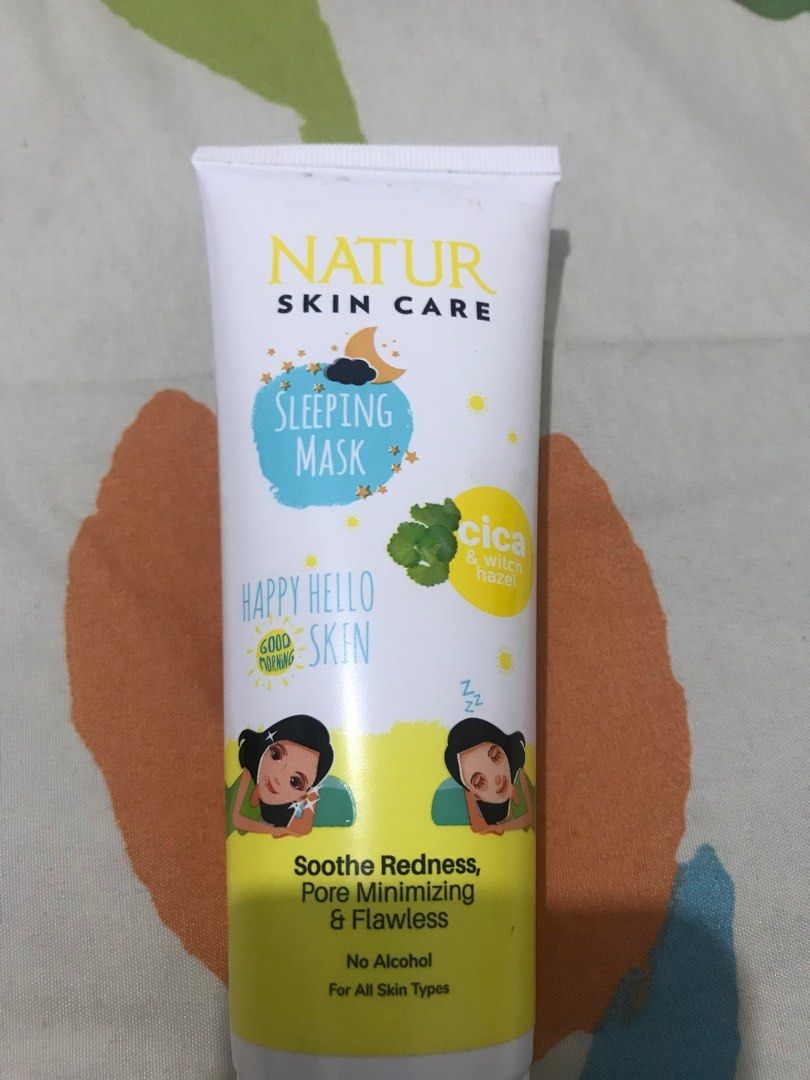 Natur Skin Care Sleeping Mask Cica & Witch Hazel Gel 100ml, Kesehatan