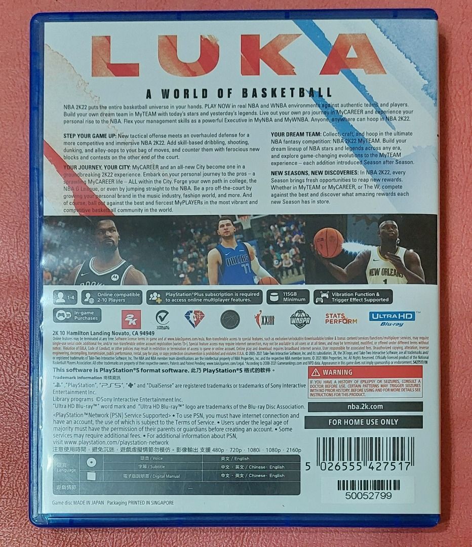 NBA2K22 PS5 Game (Category: PlayStation) located in Marikina City. Submitted by zetalica (Listing ID 1194886680, Image 2). Description: I'm selling my NBA 2K22 PS5 game CD for only P500.00 (Negotiable) or for trade (willing to add cash) just pm or message me here Kindly contact me for details 09173124047.