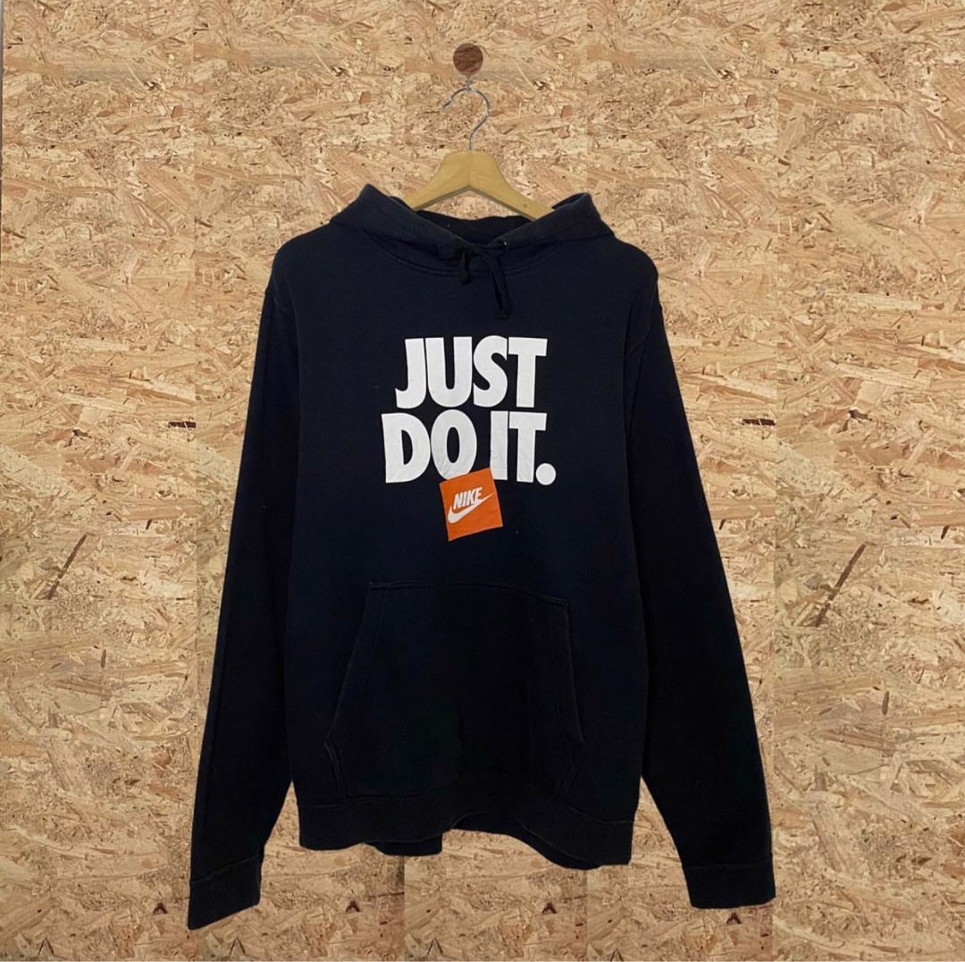 NIKE JUST DO IT HOODIE, Men's Fashion, Tops & Sets, Hoodies on Carousell
