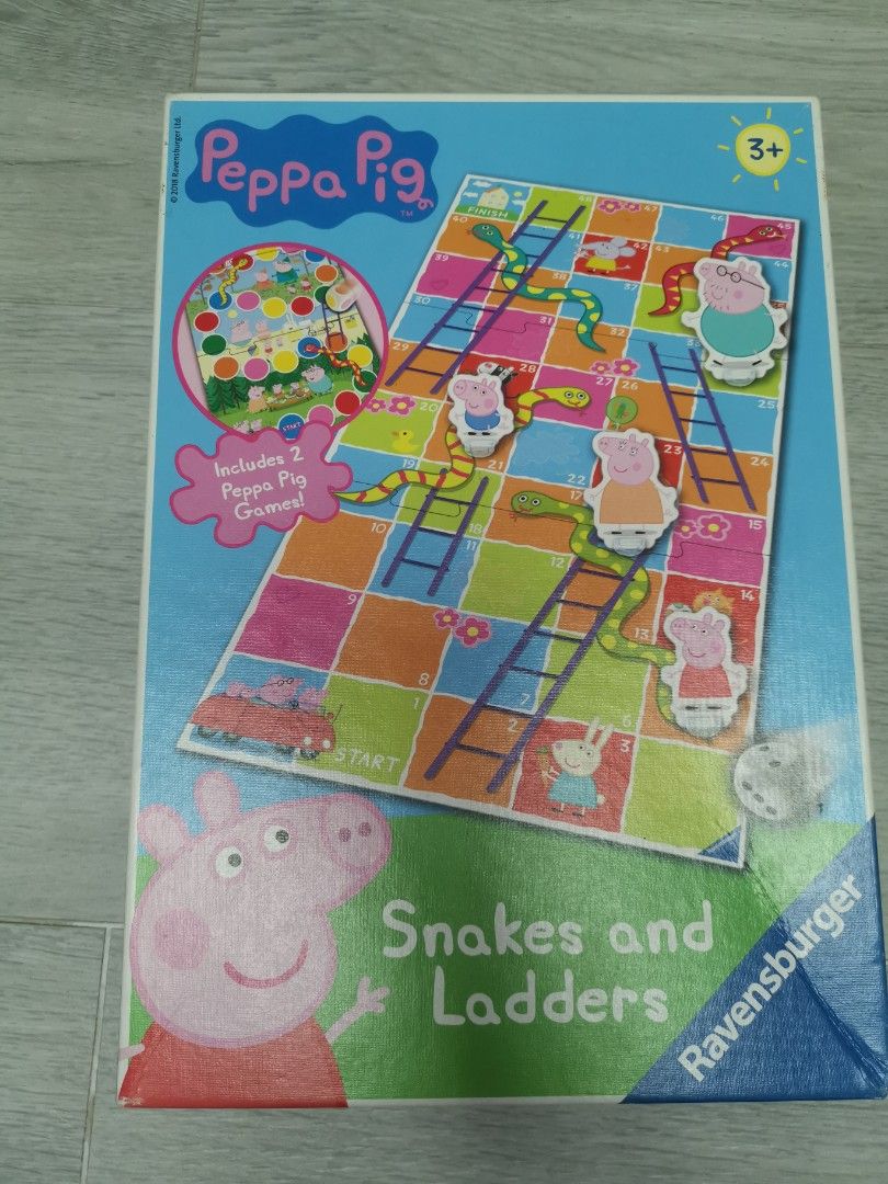 Peppa Pig Snakes and Ladders board game, 興趣及遊戲, 玩具 & 遊戲類 Carousell