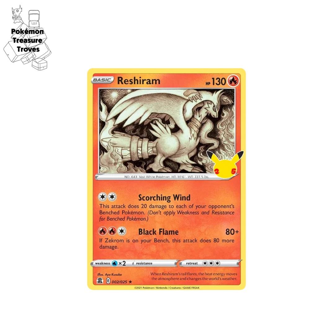 Pokemon Celebrations Reshiram Card $0.60, Hobbies & Toys, Toys & Games on  Carousell