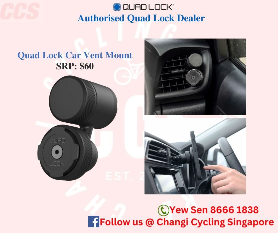 Quad Lock Car Vent Mount, Car Accessories, Accessories on Carousell