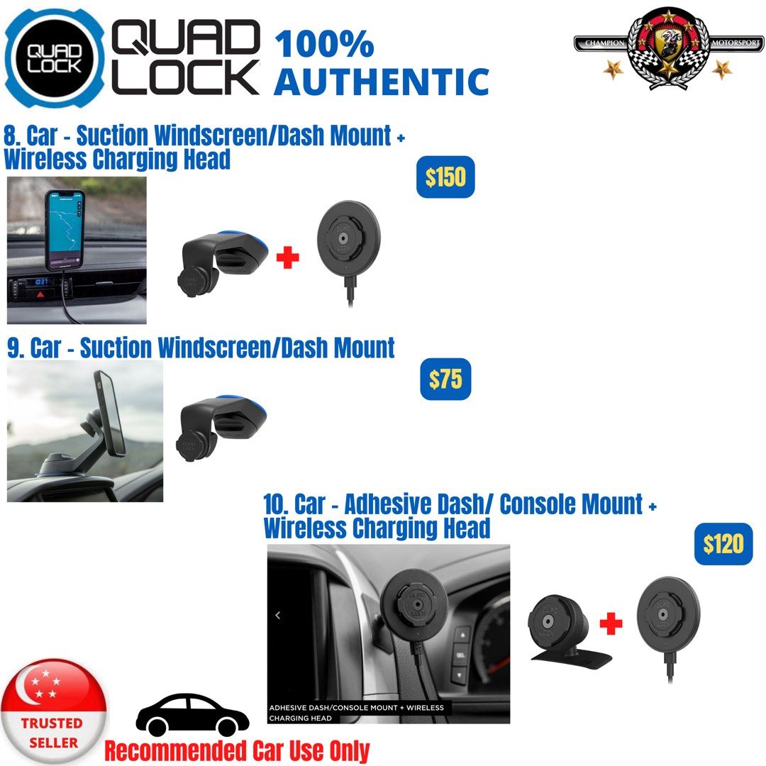QUAD LOCK® CAR AIR VENT DASH CONSOLE MOUNT MOUNTING KIT HOLDER IPHONE  SAMSUNG