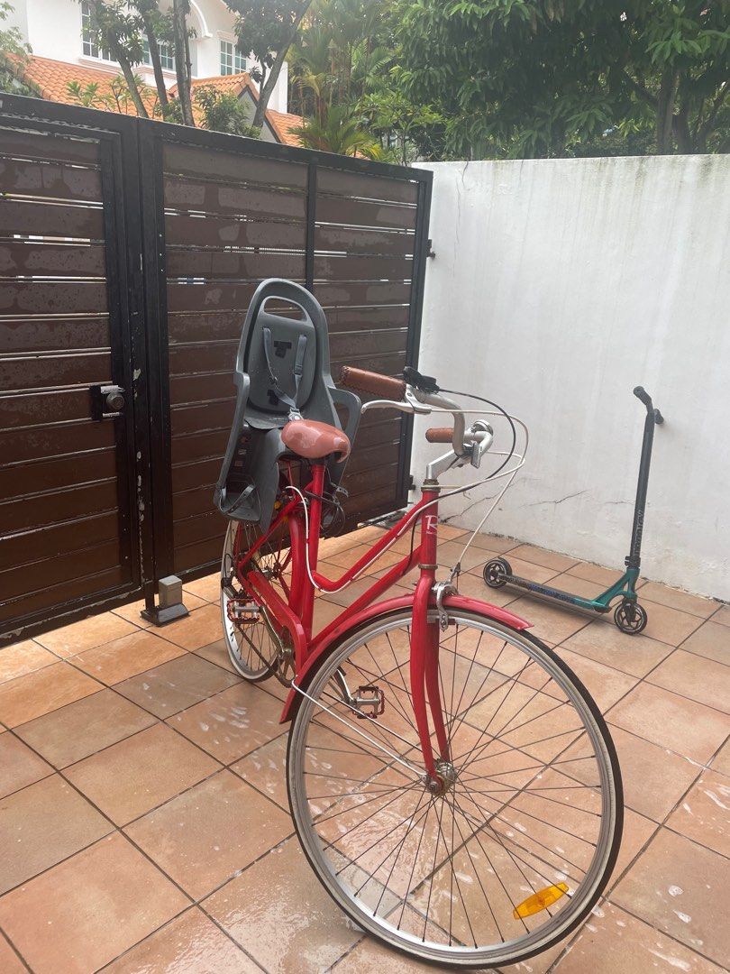 Red Ladies Bike with Baby Seat Sports Equipment Bicycles Parts Bicycles on Carousell