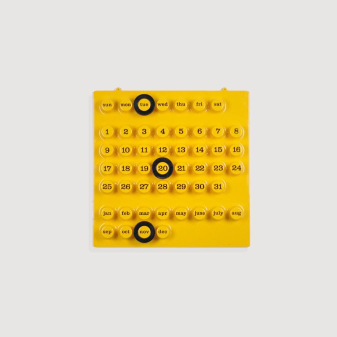 ring a date perpetual wall calendar in yellow Furniture Home Living