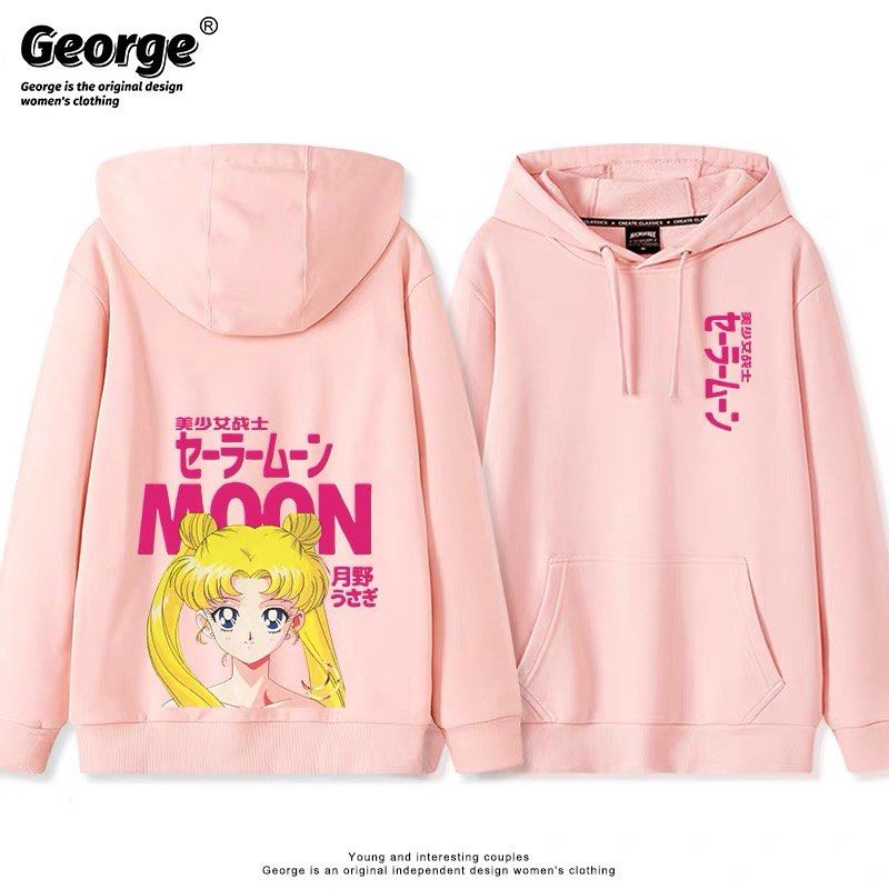 Pink sailor moon hoodie new arrivals