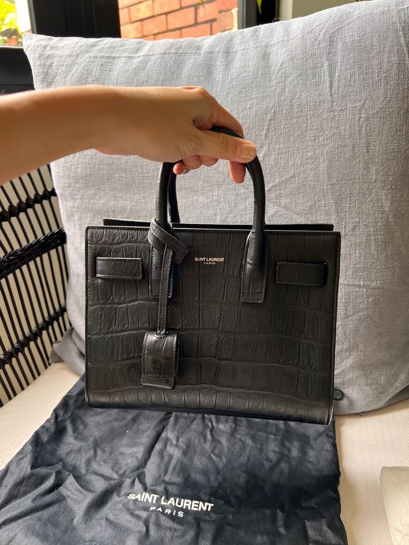 Saint Laurent Nano Sac du Jour Bag in Black Croc Effect, Luxury, Bags & Wallets on Carousell