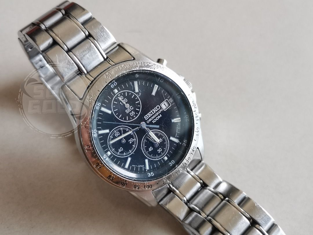 Seiko Watch 7T92 0DW0 Large 39mm Mens Stainless Steel Japanese Chronograph  Watch, Luxury, Watches on Carousell