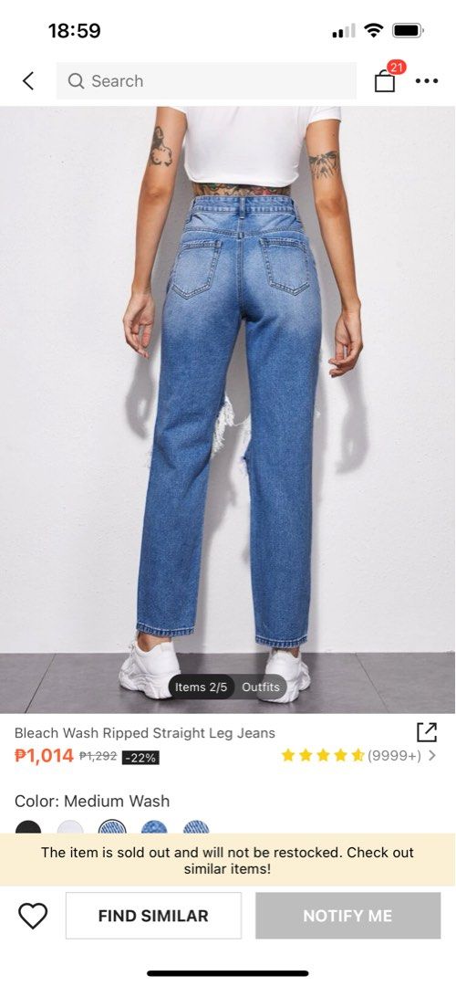 shein super ripped jeans (Category: Jeans) located in Pasay City. Submitted by vvsdeclutter (Listing ID 1194878074, Image 2). Description: brandnew!! bought from shein!! my boyfriend doesn’t like me wearing tattered pants 🙄 fits sizes 25-27 highwaisted pants.