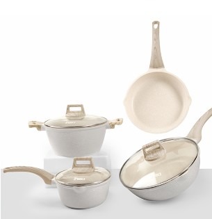 Simplus Fry Pan Wok Soup Pot Saucepan with Lid Maifan Stone Pour Spout ...
