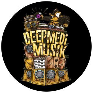SLIPMAT DEEP MEDi MUSIK (Black W/ Colour Logo) Feltmat Slipmat for turntable
