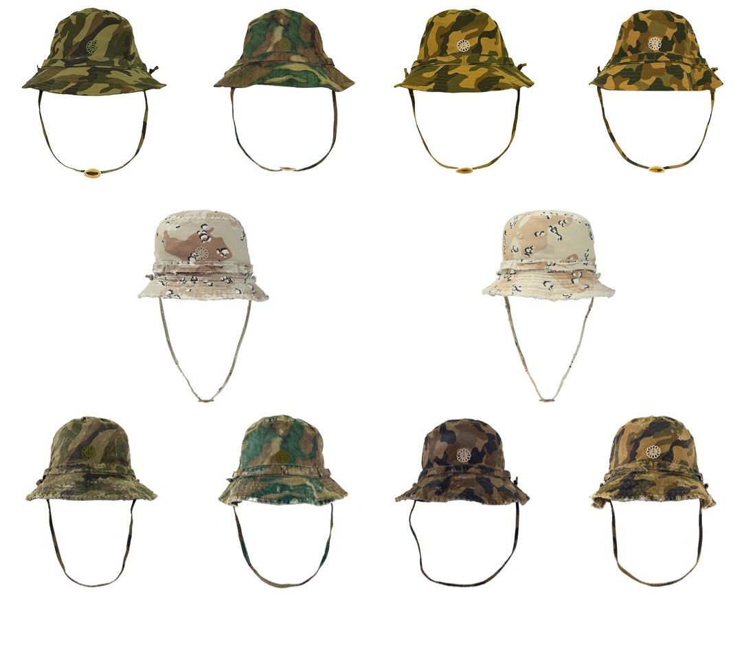 Takashi Murakami / kaikai kiki --CAMOUFLAGE BUCKET HAT KHAKI- GREEN hat hat