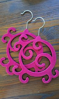 Pink Velvet Hangers for Scarves Bundle