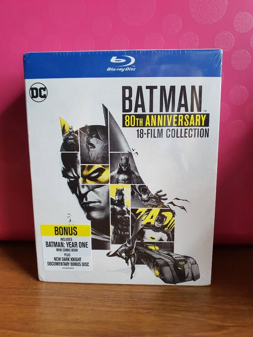USA Blu Ray - Batman - 80th Anniversary 18 Film Collection (18 Movies,  includes mini comic and bonus disc, total 19 Blu Ray Discs), Hobbies &  Toys, Music & Media, CDs & DVDs on Carousell