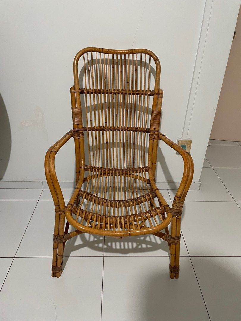 Used Rattan Chair, Furniture & Home Living, Furniture, Chairs on Carousell