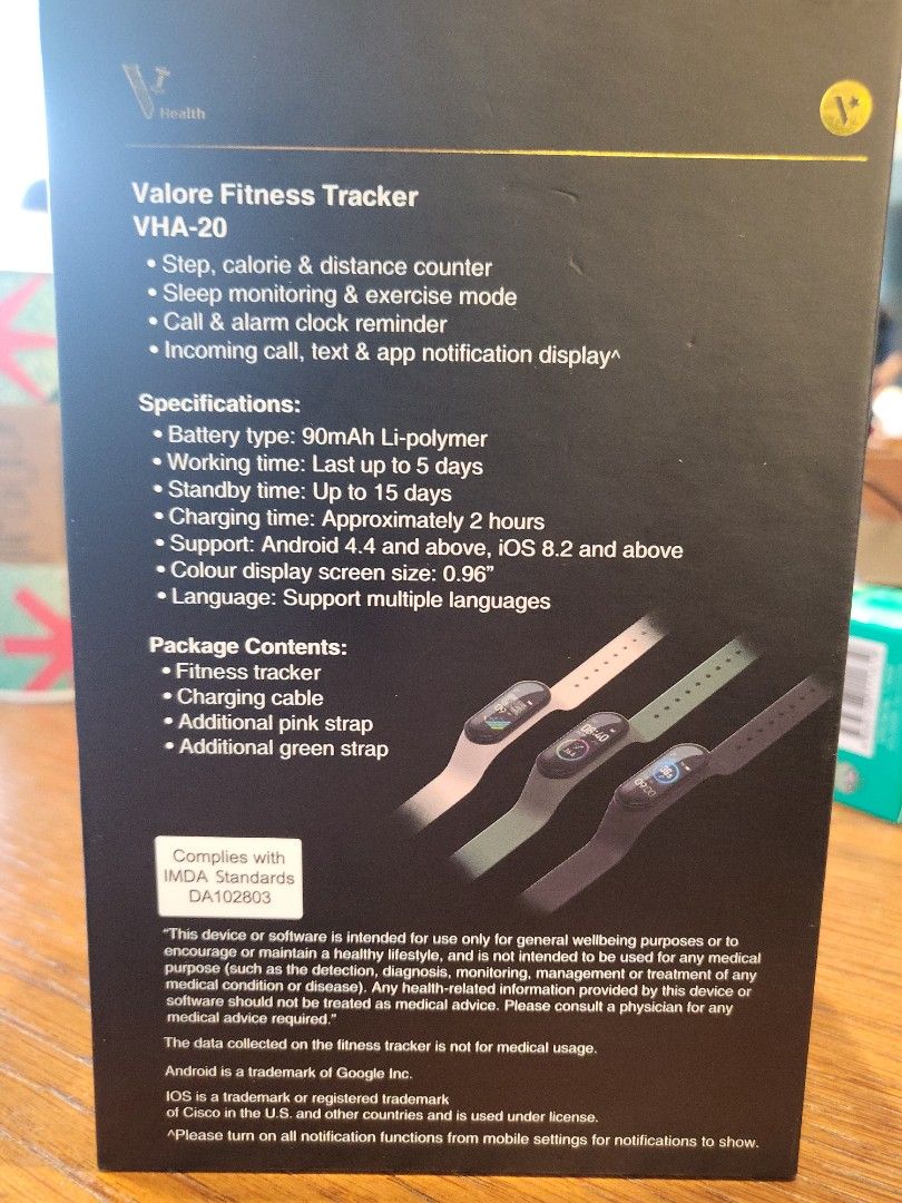 Valore Fitness Tracker VHA20, Mobile Phones & Gadgets, Wearables