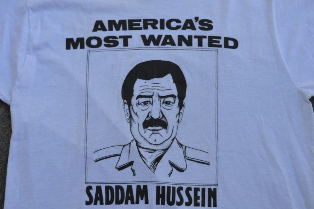 Vintage America's Most Wanter Saddam Hussein Shirt, Men's Fashion, Tops