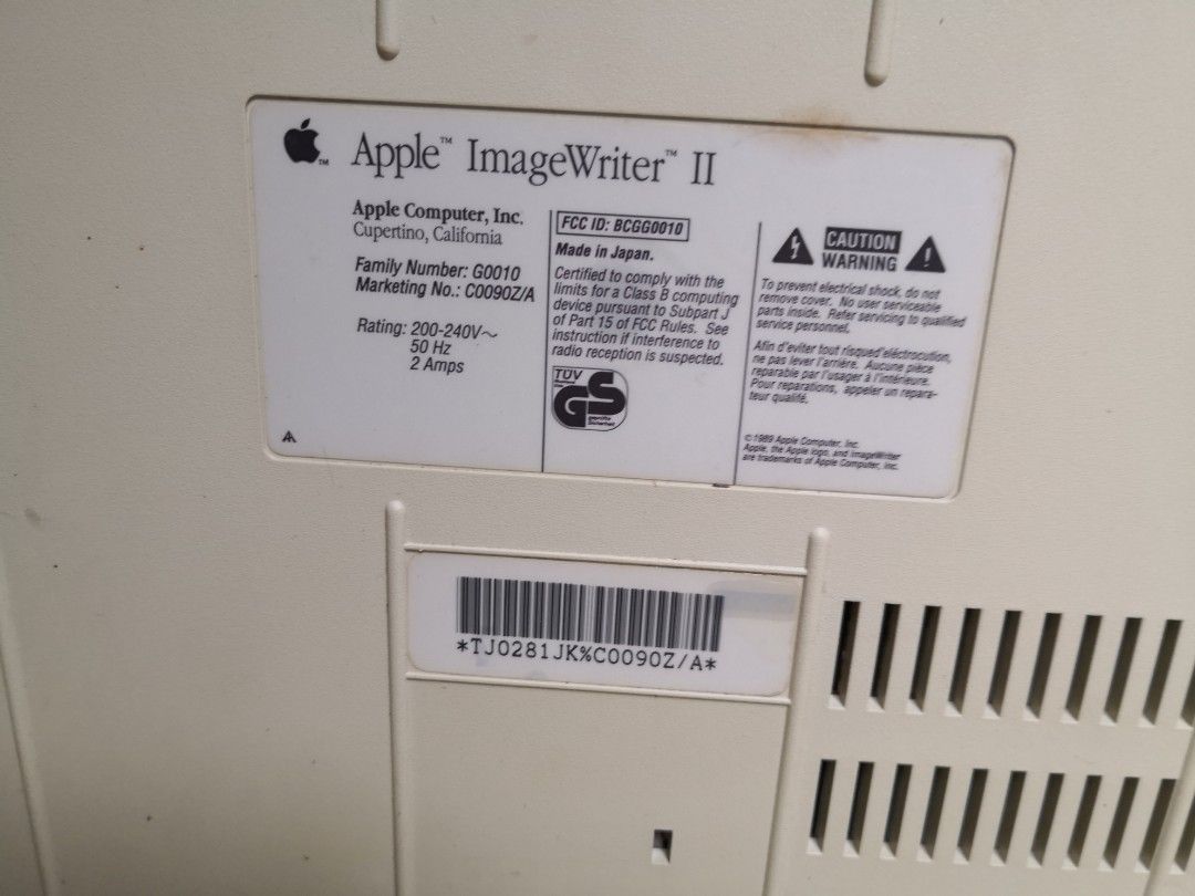 Vintage Apple Image Writer 2 printer/display/koleksi, Hobbies & Toys