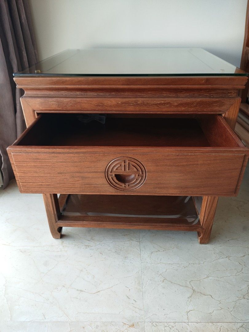Vintage Oriental Rosewood Side Table, Furniture & Home Living